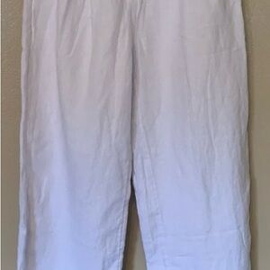 Abercrombie & Fitch White Trousers Comfortable Cotton-Blend Relaxed Fit